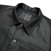 Hochwertige Moto-Biker Regular Fit Klassische Trucker-Jacke Komfort-Denim Schwarze Gewachste Jacke Jeansjacke für Herren