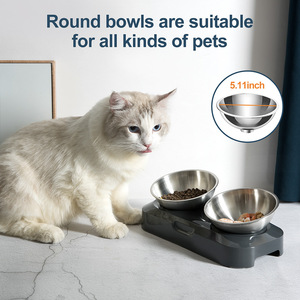 Bol de nourriture pour chat <span class=keywords><strong>anti</strong></span>-<span class=keywords><strong>d</strong></span>érapant et <span class=keywords><strong>anti</strong></span>-<span class=keywords><strong>d</strong></span>ébordement, inclinable et réglable en 15 positions, simple/double, surélevé – Ustensiles <span class=keywords><strong>d</strong></span>'alimentation pour chats – Vente chaude - Product Image 5