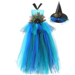 Falda Tutú Larga de Hada Princesa Elfo para Cosplay de HP Purim, Vestido de Pavo Real para Niñas, Floral Vintage - Product Image 2