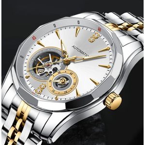 Men's Skeleton Automatic <b>Mechanical</b> <b>Watch</b> Crystal Stainless Steel Band 21cm Length 12mm Case Thickness 30bar Water Resistant - Product Image 2