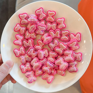 Colorful <b>Bow</b> Straight Hole Jewelry <b>Hair</b> Accessories DIY Handmade Semi-finished <b>Hair</b> Rope Material Keychain Jewelry Beads - Product Image 4