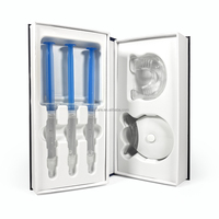 Logotipo personalizado 3 Gel blanqueador de dientes 10 minutos 5 luz LED azul CE Kit de blanqueamiento de dientes rápido no sensible