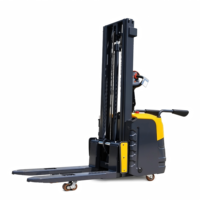Gerbeur électrique autoporté homologué CE de 1,5 tonne, hauteur de levage de 1,6 mètre, gerbeur à palettes électrique, mini chariot élévateur, gerbeur d'entrepôt