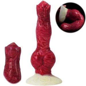 FAAK Hot Sale 8 Inch Long <b>Silicone</b> Dog Dildo Raw Beef Color G-spot Massage Animal Sex Toy Kinky Adult Sex <b>Tool</b> for Woman - Product Image 1