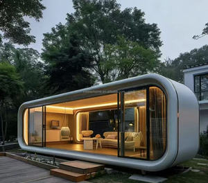 Cabines Apple de style moderne, chambres préfabriquées en forme de capsule, <span class=keywords><strong>maisons</strong></span> en conteneurs d'acier imperméables avec énergie solaire et design écologique - Product Image 5