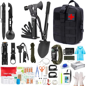 Kit d'outils de survie en plein air, équipement d'urgence multifonctionnel avec matériel de premiers secours et de camping, en nylon imperméable, 15x10x20cm - Product Image 2