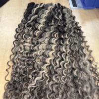 Perruque frontale 13*4 en cheveux humains naturels indiens bruts, bouclés, blond cendré, raides, ondulés naturels, avec mèches 4/27, bouclés birmans, afro crépus