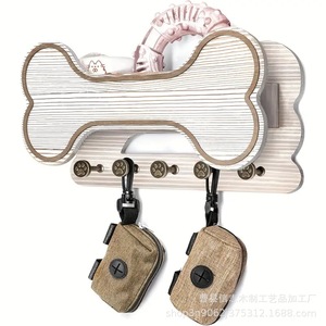 Dog Bone Shaped Wooden <b>Wall</b> <b>Mounted</b> Storage Rack Key Organizer Entryway Living Room <b>Shelf</b> Multipurpose - Product Image 2