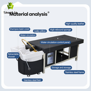 เตียงสปาหัวสแตนเลสสำหรับนวดแผนไทย พร้อมระบบหมุนเวียนน้ำ ดีไซน์ทันสมัย สำหรับร้านทำผมและโรงแรม - Product Image 3