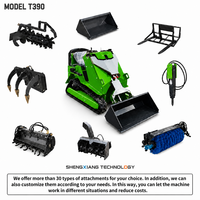 Chargeur compact T390 pour serres et vergers, mini-chargeuse sur chenilles en caoutchouc, capacité de charge nominale de 250 kg, EPA Euro5, utilisation facile