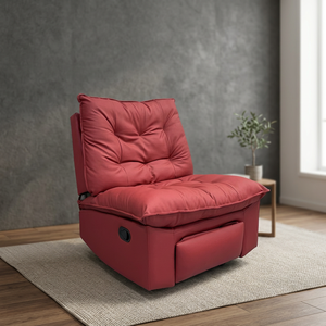 Modern PU Leather Recliner Chair Tufted Back Manual Reclining Living Room Furniture Contemporary Design Leisure Chair - Product Image 2