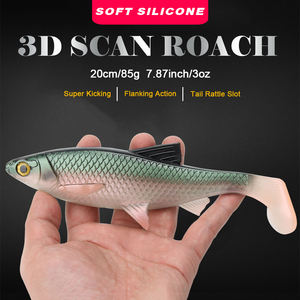 <span class=keywords><strong>Leurre</strong></span> souple Spinpoler 3D scanné, 20cm 84g, type Slender River Roach, queue en T, avec fente pour hochet, pour la pêche <span class=keywords><strong>au</strong></span> brochet - Product Image 3