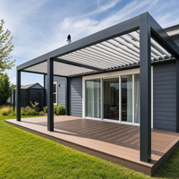 Pergola bioclimatique en aluminium écologique de qualité supérieure, toit à lamelles motorisé, imperméable, capteur de pluie intelligent, jardin