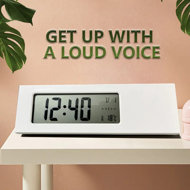 Digital Alarm Clock Table Bedside Desktop LCD Light Large Display Square Digital Alarm Clocks With Back Light