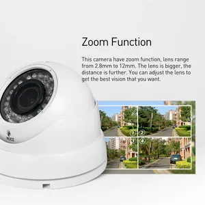 REVODATA 5MP Dome IP Camera, impermeabile esterno 2.8-12mm Zoom bianco telecamera di sicurezza rete CCTV sorveglianza (I9312W-TS)