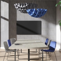 Suspension LED Nordique Acoustique 3500K Blanc Chaud en Feutre PET, Hauteur Réglable, IRC 90, Taille Moyenne, Recyclable, Gris, pour Maison et Bureau