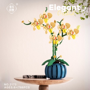 Oichid 2024 Flores Colección Botánica Bloques de Construcción Juego de Juguetes Creativos de Construcción para Niñas Mujeres Decoración de Oficina Hogar Bonsái - Product Image 5