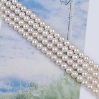 AAA couleur blanche naturelle 3-4mm 5-6mm 7-8mm brins de perles d'eau douce de forme presque ronde