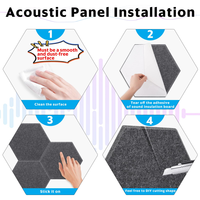 Panneaux d'absorption acoustique hexagonaux en stock d'usine, panneaux acoustiques autocollants, équipement de studio de musique, ensemble de panneaux muraux