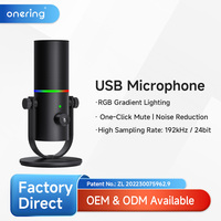 Microfono a Condensatore Cardioide USB-C Yarmee Aggiornato, 192kHz 24bit, RGB, Supporto Rimovibile, Microfono da Gaming per Studio Economico
