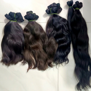 JAI DEVI INDUSTRIES Indian Remy Human Hair Extensions Bulk Weave Hand Tied Full <b>Ends</b> All Colors Loose Deep Body Wave - Product Image 1