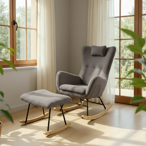 Fauteuils à bascule ergonomiques pour <span class=keywords><strong>allaitement</strong></span>, chaise <span class=keywords><strong>confortable</strong></span> pour <span class=keywords><strong>allaitement</strong></span> pour la chambre de bébé, la chambre à coucher, le salon - Product Image 1
