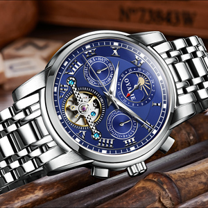 Reloj de Pulsera Mecánico Automático de Lujo con Logotipo Personalizado para Hombre, Movimiento Hangzhou, Correa de Acero Inoxidable, Esfera con Indicadores - Product Image 1