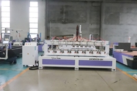 Máquina Fresadora CNC de 8 Husillos para Procesamiento de Madera de Palas de Pádel, Fresadora CNC Automática de Múltiples Cabezales, Suministro Directo de Fábrica