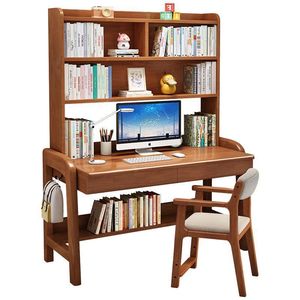 Conjunto de escritorio y estantería de madera maciza de 80x60x190cm para niños, estudio, dormitorio, uso doméstico - Product Image 5