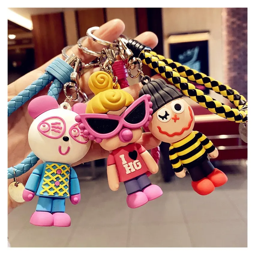 2021 3D keychain cartoon key ring silicone keychain promotion gifts