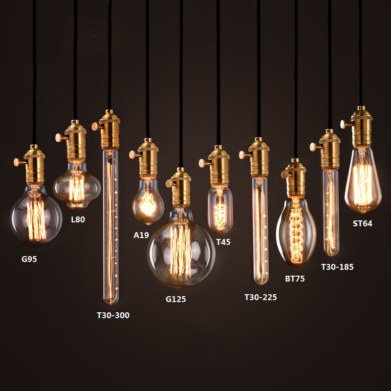 Lâmpada vintage retrô de 25w 40w 60w, ampola e27 e26 e14 b22 edison 110v 220v incandescente para decoração de casa/bar/hotel