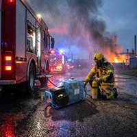 Compresseur d'air portable 100L pour la lutte contre les incendies, pompe à air respiratoire haute pression 30 bars, remplissage de bouteilles SCBA, équipement de sauvetage incendie