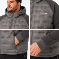 Chaqueta Acolchada Casual para Hombre, 90% Plumón, con Capucha, Cierre Completo, Bolsillos, Mangas Tejidas, Invierno, Tallas Grandes y Extra Grandes, 6XL 7XL