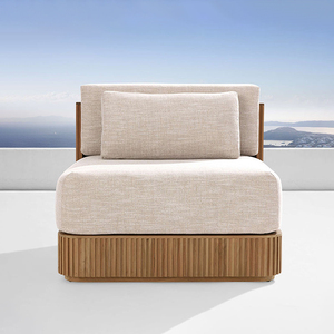 6 chỗ ngồi Gỗ Tếch sofa sọc thiết kế cao cấp Đồ gỗ ngoài trời sân sau boong vườn sofa Set - Product Image 5