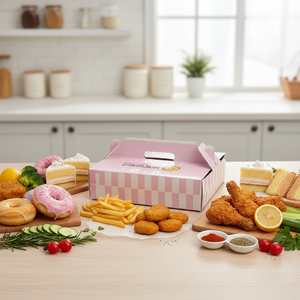 Caixa de Papel para Embalagem de Alimentos Descartável Ecológica a Preço de Atacado para Sushi, Hambúrguer, Frango e Batata Frita - Tamanho e Cor Personalizados - Product Image 1