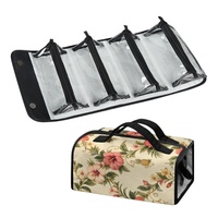 Sac de voyage cosmétique à suspendre en polyester à imprimé tropical ananas hawaïen, marque privée, pour rangement de maquillage