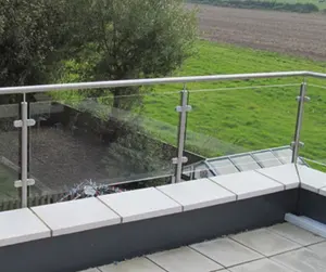 Korkuluk korkulukları Modern tasarım paslanmaz çelik küpeşte korkuluk cam sonrası merdiven balkon temperli cam korkuluk sistemi