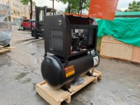 Compresseur d'air à vis portable, silencieux, lubrifié, refroidi par air, avec réservoir de 90 L, 220 V, 50/60 Hz, 5,5 kW, 7,5 CV, monophasé