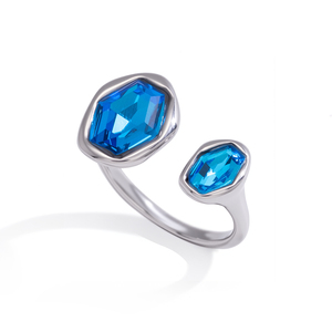<span class=keywords><strong>Anello</strong></span> Geometrico Classico Trendy J&D in Acciaio Inossidabile Dorato con Zirconi Verdi e <span class=keywords><strong>Blu</strong></span>, <span class=keywords><strong>Anello</strong></span> Aperto Asimmetrico - Product Image 6
