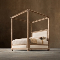 Lit à baldaquin en tissu Mayfair, lit capitonné de luxe, lit king-size ou queen-size, hôtel, villa, vente en gros sur mesure