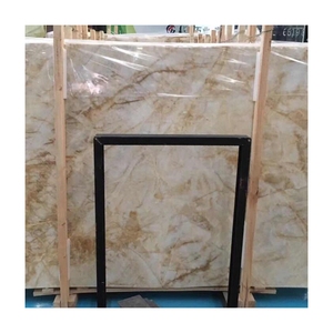 UnionStone Superior Quality Honed Beige Yellow Onyx <b>Marble</b> with Gold Veins for Bathroom & Kitchen Countertops and Floor Tiles - Product Image 1