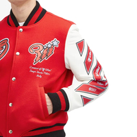 Veste de baseball à manches en cuir longueur courte hommes Streetwear Applique Chenille patchs de broderie vestes universitaires