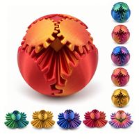 Fidget Balls 3D Printed Gear Ball Rotating Gear Sphere Mechanical Desk Toys Gradient Color