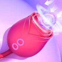 Großhandel Vibrator Dildo Sexspielzeug für Frauen - Rosen-Sexspielzeug mit Stoßfunktion G-Punkt-Vibratoren Liebeskugel & 10 Saugmodi