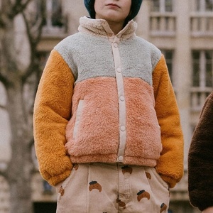 <span class=keywords><strong>Blouson</strong></span> bombardier bouffant à blocs de couleurs personnalisé de haute qualité Vestes <span class=keywords><strong>Sherpa</strong></span> en polaire pour enfants garçons - Product Image 1