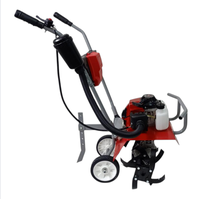 Mini motoculteur manuel UM 48F rouge et gris avec emballage en mousse – Machine de jardinage