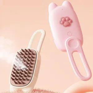 Cat Dog Pet Grooming Comb with Electric Spray Water Steam Soft Silicone Brush Kitten Pet Bath Brush Massage Pet Hair Remover
