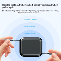 Câble de charge rapide rétractable Type C vers Type C 240W, cordon télescopique extensible de 1 m pour ordinateurs portables, téléphones, tablettes