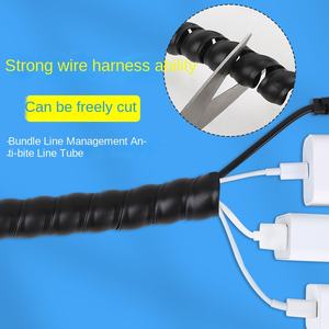 Selongsong Pelindung Kabel Plastik Anti Gigitan Kucing untuk Komputer Desktop dengan Pelindung Kawat dan Pengikat Diameter 0.8-1.6cm - Product Image 4
