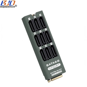 Оптовая продажа с завода: Адаптер-карта расширения NGFF M.2 NVMe Key-M на 9 портов SATA 3.0 с алюминиевым корпусом для жестких дисков - Product Image 2